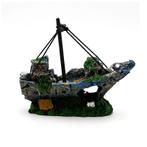 Scheepwrak 12 cm / Aquariumdecoratie As-190 (Hardscaping), Verzenden, Nieuw, Gevuld zeewateraquarium