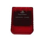 Sony PS1 1MB Memory Card Transparant Rood (PS1 Accessoires), Ophalen of Verzenden, Zo goed als nieuw