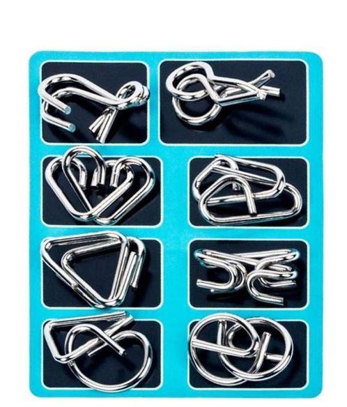 8x Metalen Puzzel Breinbreker | Hersenkraker Set | Denkspel, Hobby en Vrije tijd, Denksport en Puzzels, Overige typen, Nieuw, Minder dan 500 stukjes