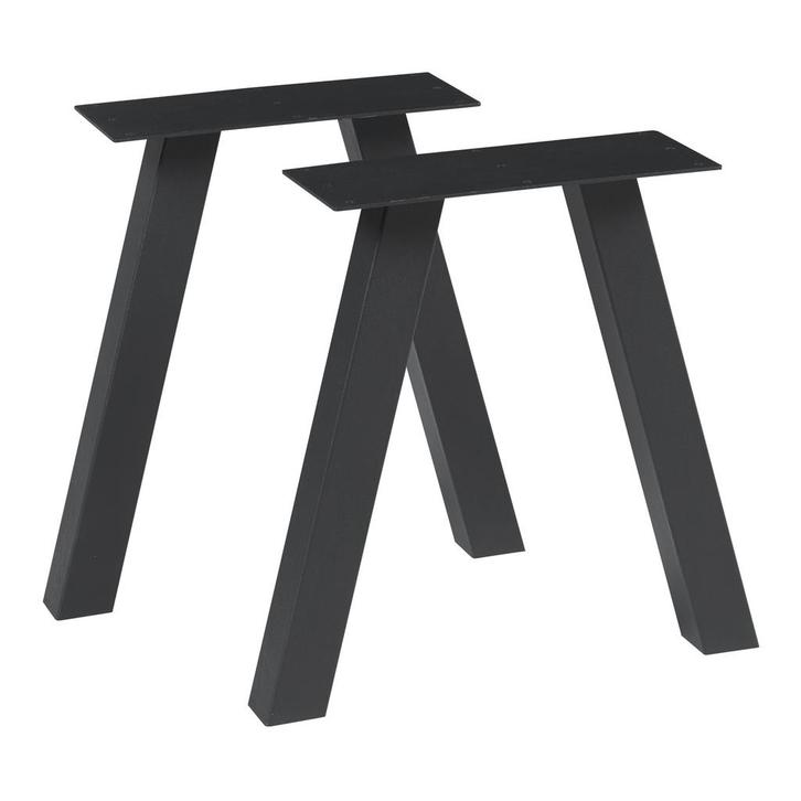 Stalen onderstel Heustreu set van 2 tafelpoot 40x40 cm zwart, Huis en Inrichting, Tafelonderdelen, Verzenden