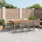 vidaXL 9-delige Tuinset met kussens poly rattan grijs, Tuin en Terras, Tuinsets en Loungesets, Nieuw, 8 zitplaatsen, Tuinset, Verzenden