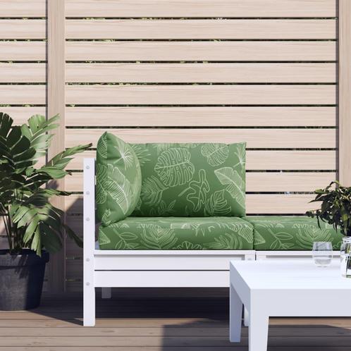 vidaXL Palletkussens 3 st bladpatroon oxford stof, Huis en Inrichting, Woonaccessoires | Kussens, Groen, Nieuw, Verzenden