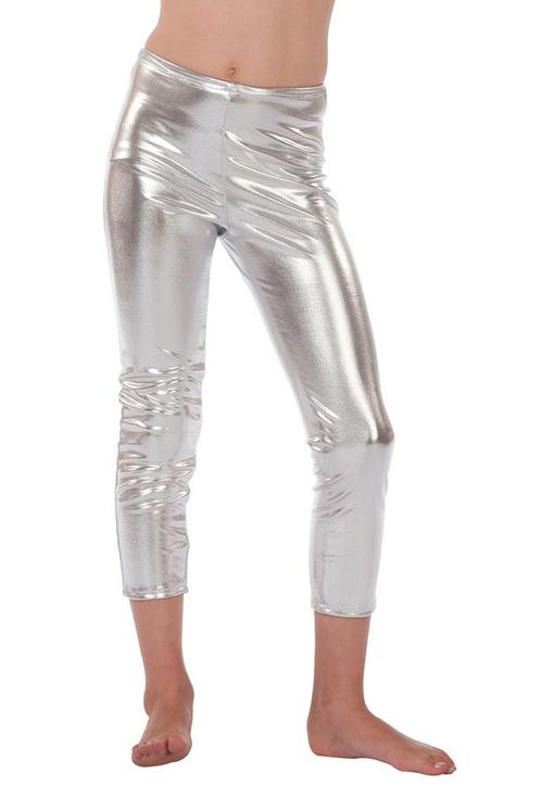 Zilveren Legging Driekwart Kind, Hobby en Vrije tijd, Feestartikelen, Nieuw, Verzenden