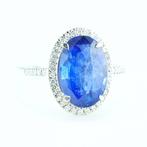 Ring Platina - 5.26ct. tw. Saffier - Diamant - IGI Saffier, Nieuw