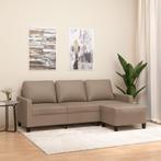 vidaXL Driezitsbank met voetenbank 180 cm kunstleer, Huis en Inrichting, Banken | Bankstellen, Verzenden, 150 tot 200 cm, Leer