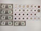 Verenigde Staten. A 32-piece Lot of USA Coins & Banknotes,, Postzegels en Munten, Munten | Europa | Niet-Euromunten