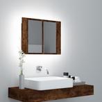vidaXL Spiegelkast LED 60x12x45 cm bewerkt hout gerookt, Verzenden, Nieuw