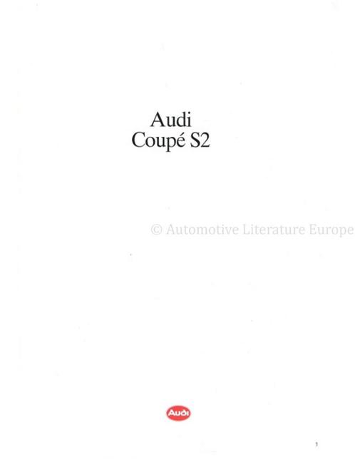 1991 AUDI COUPE S2 BROCHURE NEDERLANDS, Boeken, Auto's | Folders en Tijdschriften, Audi