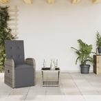 vidaXL 2-delige Tuinset met kussens poly rattan grijs, Verzenden, Nieuw, Rotan, Tuinset