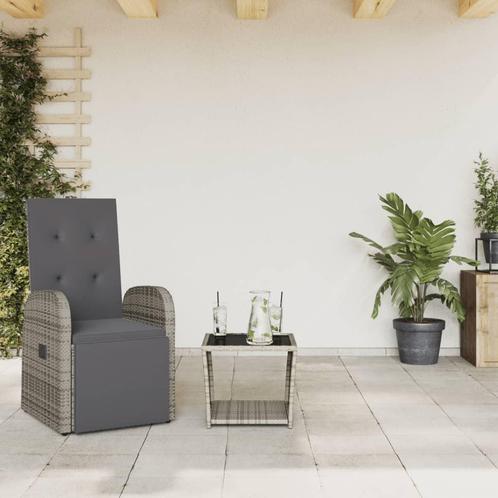 vidaXL 2-delige Tuinset met kussens poly rattan grijs, Tuin en Terras, Tuinsets en Loungesets, Tuinset, Nieuw, Rotan, Verzenden