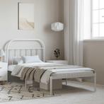 vidaXL Bedframe met hoofdbord metaal wit 100x190 cm, 100 cm, Eenpersoons, Verzenden, Wit