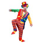Kleurrijk Clown Kostuum – 4-Delige Set met Jas, - Maat M, Ophalen of Verzenden, Nieuw, Maat 48/50 (M)