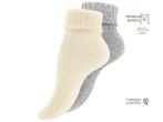 2 paar dames wollen sokken - met Alpacawol - Ecru/Grijs, Kleding | Dames, Nieuw, Verzenden