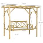 TRUUSK Schommelbank Met Pergola, Voor 2 Personen, In Hoogte, Verzenden, Nieuw