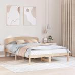vidaXL Bedframe met hoofdeinde Bruin 140 x 200 cm Massief, Verzenden, Nieuw, Bruin, Hout