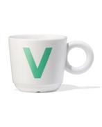HEMA Mok 280ml letter V 6=40% / 4=20% / 2=10%, Verzenden, Nieuw