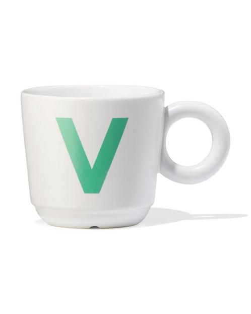 HEMA Mok 280ml letter V 6=40% / 4=20% / 2=10%, Huis en Inrichting, Keuken | Servies, Nieuw, Verzenden