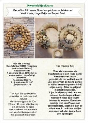 DIY Werkbeschrijving Kwarteleitjeskrans, Huis en Inrichting, Woonaccessoires | Kunstplanten en Kunstbloemen, Nieuw, Ophalen of Verzenden