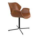 *WOONWINKEL* Zuiver Nikki Design Stoel Bruin Kunstleer