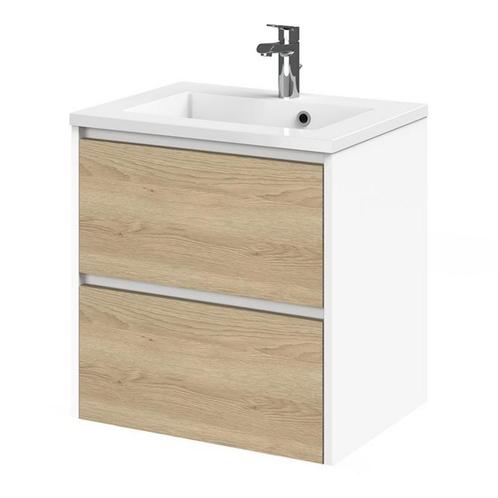 Tiger Reverse Meubelset 60 cm met 2 lades Naturel eik - Mat, Doe-het-zelf en Verbouw, Sanitair, Bad, Nieuw, Ophalen of Verzenden