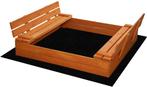 Zandbak met opvouwbare deksel & zitje - donker - 120 x 12..., Kinderen en Baby's, Speelgoed | Buiten | Zandbakken, Ophalen of Verzenden