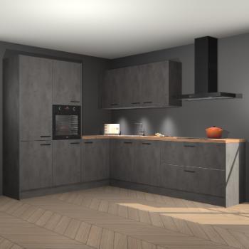 Beton antraciet keuken Parla 90732, Huis en Inrichting, Keuken | Complete keukens, Verzenden