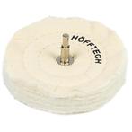 Hofftech Polijstschijf katoen - Ø 125 x 22 mm - wit - 6 m.., Ophalen of Verzenden