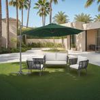 Parasol Ø 300cm met voetpedaal en beschermhoes - groen, Tuin en Terras, Zonneschermen, Verzenden, Nieuw