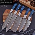 Keukenmes - Chefs knife - Handgemaakt Vouwen staal, Hars -, Antiek en Kunst