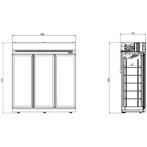 Koelkast 3 Glasdeuren 1530L INS-1530R BL, Zakelijke goederen, Horeca | Keukenapparatuur, Nieuw in verpakking, Koelen en Vriezen