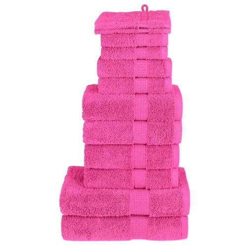 vidaXL 12-delige Handdoekenset SOLUND 600 g/m² roze, Huis en Inrichting, Badkamer | Badtextiel en Accessoires, Roze, Nieuw, Verzenden