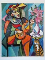 Elena Khmeleva - Dame à la guitare. Large. Œuvre originale,