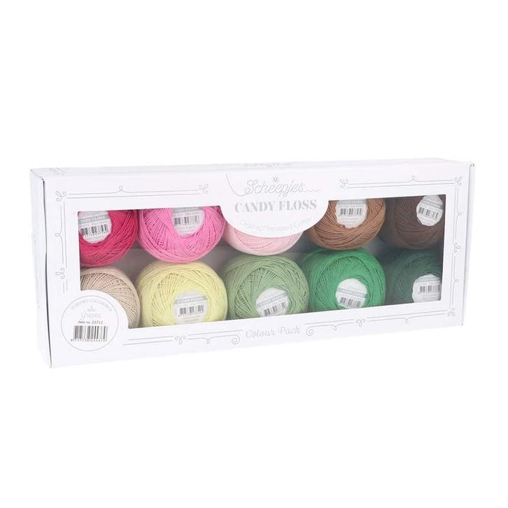 Scheepjes Candy Floss colour pack 10x20gr - Greens, Hobby en Vrije tijd, Breien en Haken, Nieuw, Verzenden