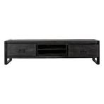Tv-meubel Mangohout Kelvin 160 Zwart, Huis en Inrichting, Verzenden, 150 tot 200 cm, Nieuw, Minder dan 100 cm
