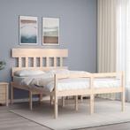 vidaXL Seniorenbed met hoofdbord massief hout 140x190 cm, Huis en Inrichting, Slaapkamer | Bedden, Bruin, Verzenden, Hout, Nieuw