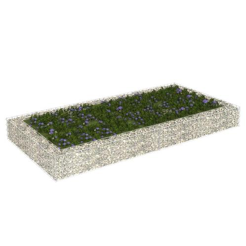 vidaXL Gabion plantenbak verhoogd 200x100x20 cm, Tuin en Terras, Bloembakken en Plantenbakken, 100 cm of meer, Nieuw, Metaal, Minder dan 30 cm