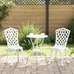 vidaXL 3-delige Tuinbistroset gietaluminium wit, Verzenden, Nieuw, Aluminium