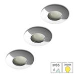 3 spotjes chrome | IP65 inbouwspot LED badkamer | 3.5W 3000K, Nieuw, Modern, Plafondspot of Wandspot, Verzenden
