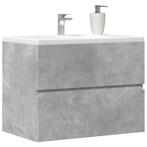 vidaXL Badkamerkast 60x38,5x45 cm bewerkt hout betongrijs, Verzenden, Nieuw, Minder dan 100 cm