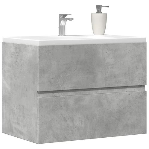 vidaXL Badkamerkast 60x38,5x45 cm bewerkt hout betongrijs, Huis en Inrichting, Badkamer | Badkamermeubels, Nieuw, Minder dan 100 cm