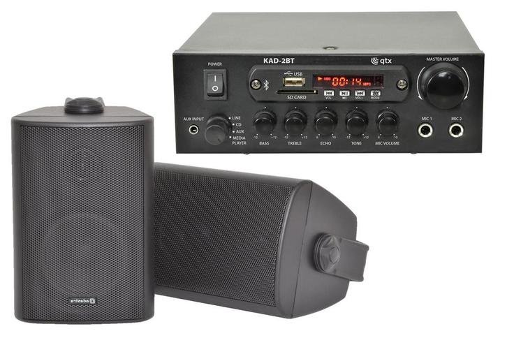 Geluidsset Met Compacte Versterker En Zwarte Opbouw, Audio, Tv en Foto, Luidsprekers, Overige typen, Nieuw, Overige merken, Verzenden