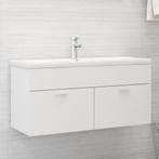 vidaXL Wastafelkast 100x38,5x46 cm bewerkt hout wit, Huis en Inrichting, Verzenden, Nieuw, Minder dan 100 cm
