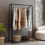 [en.casa] Kledingrek Hvorslev met 1 plank 144,5x89x32,5 cm z, Verzenden, Nieuw