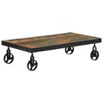 vidaXL Salontafel met wieltjes 100x55x26 cm massief, Huis en Inrichting, Tafels | Salontafels, Verzenden, Nieuw, Overige houtsoorten