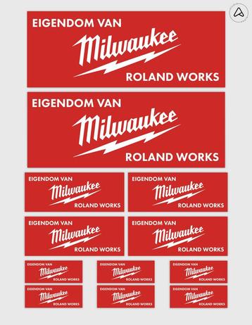 12x Gepersonaliseerde Eigendom van Milwaukee Gereedschap S beschikbaar voor biedingen