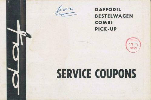 DAF DAFFODIl service coupons boek BLANCO Nederlands 1963, Auto diversen, Handleidingen en Instructieboekjes, Verzenden
