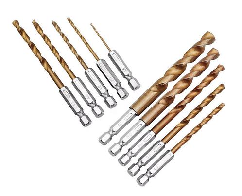 Set van 10 metaalboren, met zeskantschacht, Doe-het-zelf en Verbouw, Gereedschap | Handgereedschap, Nieuw, Ophalen of Verzenden