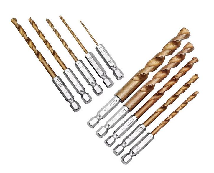 Set van 10 metaalboren, met zeskantschacht, Doe-het-zelf en Verbouw, Gereedschap | Handgereedschap, Nieuw, Ophalen of Verzenden