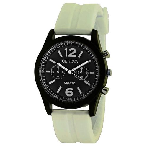 Fako® - Horloge - Geneva Sporty - Crème, Sieraden, Tassen en Uiterlijk, Horloges | Dames, Verzenden