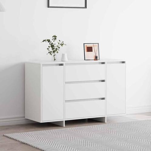 vidaXL Dressoir met lade Wit 120 x 41 x 75 cm Bewerkt hout, Huis en Inrichting, Kasten | Dressoirs, Nieuw, Minder dan 50 cm, Overige houtsoorten